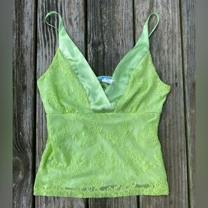 Light Green/Lime Green Y2K Lace Funkadelic Camisole Tank Top
